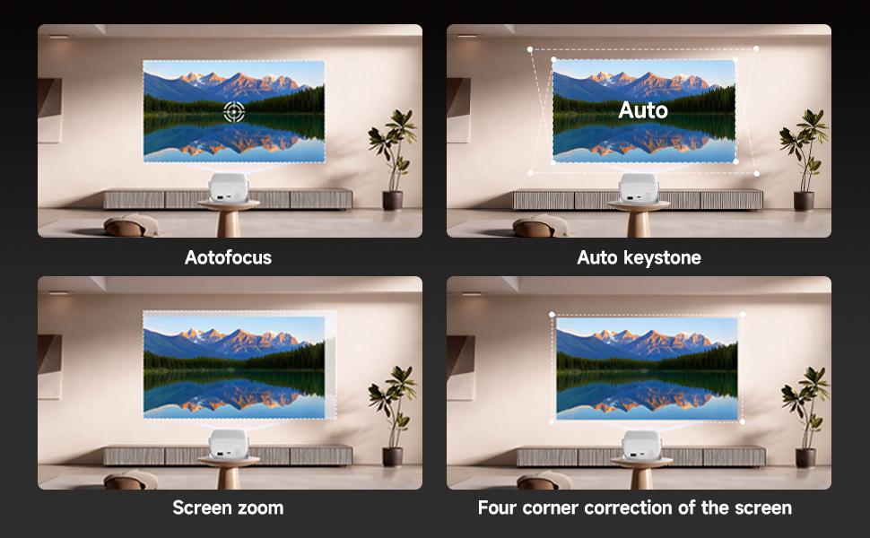 [US Warehouse]2026 X4 projector: 800 ANSI rumens, Android 11.0, dual Wi-Fi 6. Your portable home theater! 4K decoding , autofocus 180° rotation, bringing 150-inch fun, built-in speaker, free screen mirroring, in the home theater!