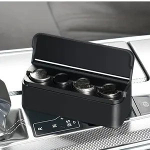 Car Coin Holder, Car Coin Change Storage Holder, Portable Mini Car Coin Storage Box, Car Interior Accessories for Stowing & Tidying, Car Organizer, Automotive