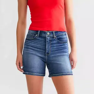Women's high waist summer denim shorts folding hem women's best-selling denim shorts fashion comfort