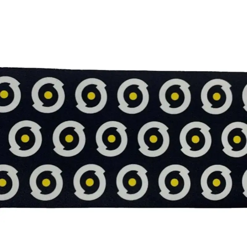 SS Card Logo Slap Koosie - Stylish Drink Accessory with Unique Circle Design in White & Yellow on Black for Trendy Beverage Enthusiasts