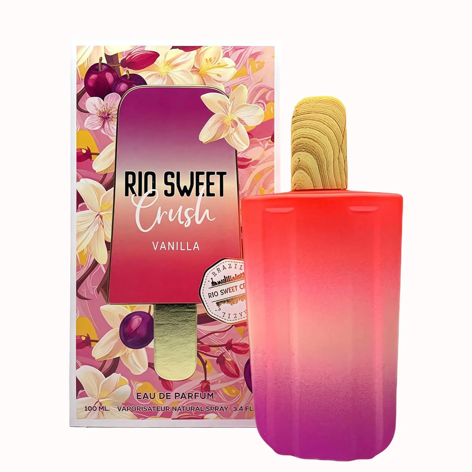 Rio Sweet Crush Vanilla Women's Perfume with Vanilla,Sweet Fruity, Powdery, Woody&Musky Scent Eau De Parfum Fragrance 3.4Fl Oz Daily Wear