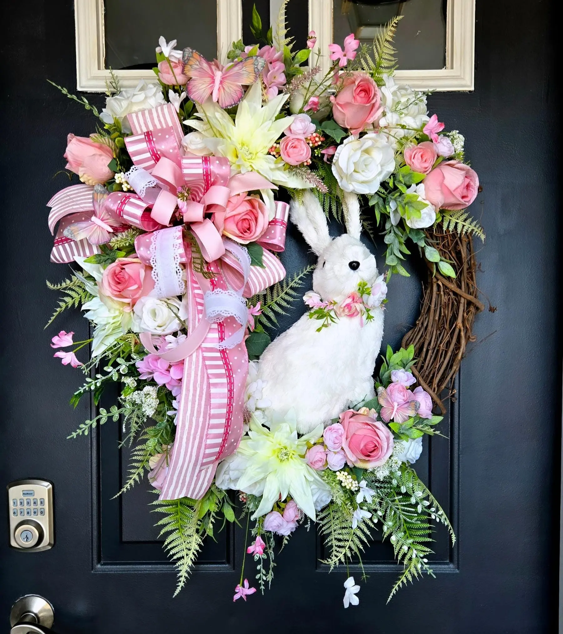 Spring Wreath - Rose Bunny Cottagecore Style