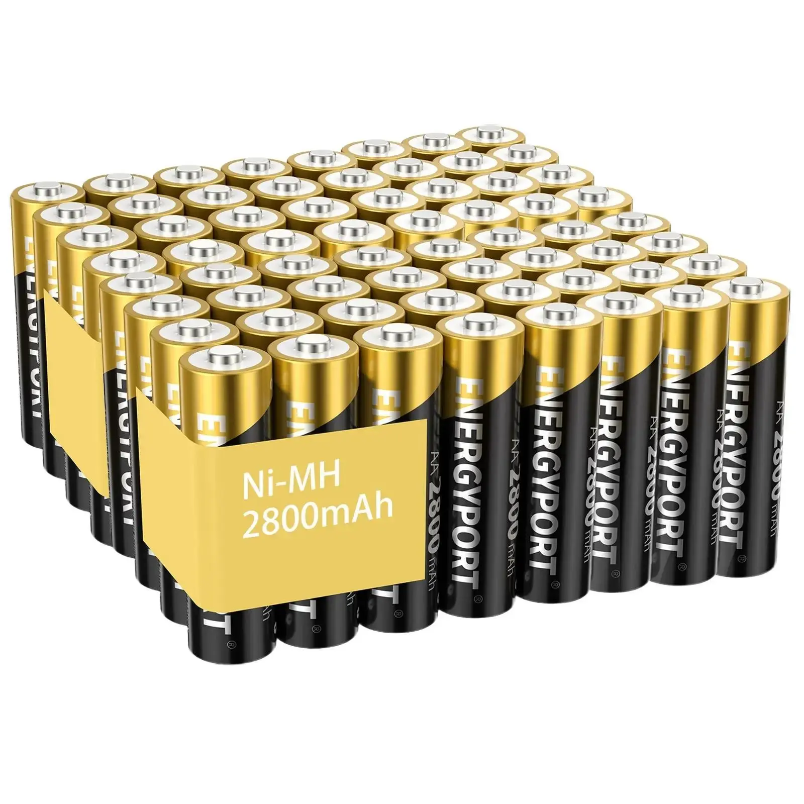 ENERGYPORT Rechargeable AA Ni-MH Batteries, 2800mAh High-Capacity, 1.2V Low Self-Discharge Long-Lasting Double A Batteries for Household & Office Devices