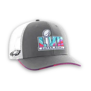Eagles '47 Charcoal/White Super Bowl LVII Striation Trucker Adjustable Hat