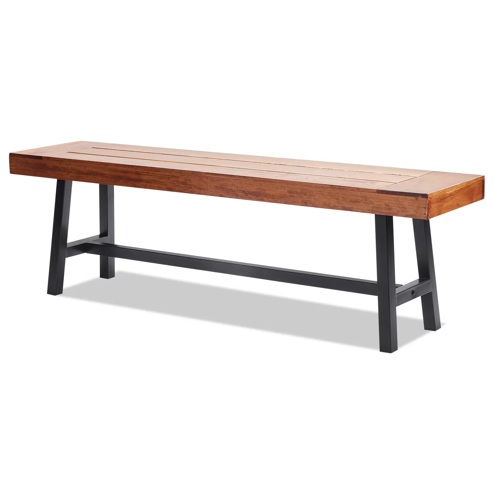 VEVOR Outdoor Bench, 63 inches Wood Garden Bench with Metal Leg for ...