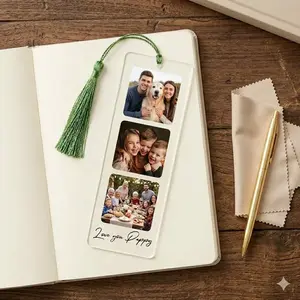 Personalized Acrylic Bookmark – Custom Photo Tassel Page Marker, Memorial Keepsake Gift