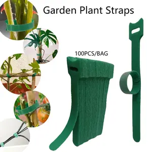 100/200/500PCS Reusable Green Plant Ties, Adjustable Nylon Velcro Garden Straps, Garden Supplies, Plant Support Tape for Climbing Plants, Tomatoes, Vines, Flowers