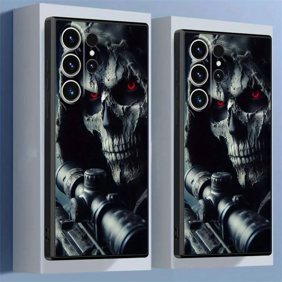 Protective Phone Case Featuring a Grim Reaper Skull Warrior Design, Compatible with for samsung for galaxy S25, S24 Ultra, S23 Plus, S22, S21, S20 FE, Made from High-Quality Soft Shockproof Material.