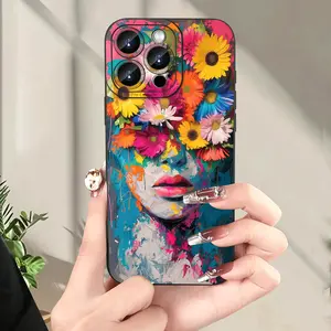 Creative Flower Pattern TPU Mobile Phone Case for iPhone 17/16/15/14/13/12/11/XS/XR/X/7/8 Plus/Pro/Max/Mini - Fashionable Design for Men Women Gift for Friends Family Boyfriend Girlfriend