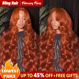 Bling Hair Red Brown(Ginger) 13x4/6 Brazilian Body Wave Lace Front Human Hair Wigs 33# Colored Pre Pucked 7x5 Glueless Wigs TikTokShopBlackFriday
