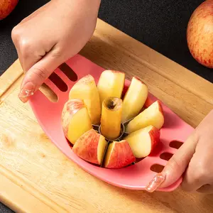 Stainless Steel Apple Slicer and Chopper, Ergonomic Handle, Even Blades, Manual Fruit Cutter, Kitchen Tool, Perfectly Sliced Apples, Fruit Vegetable Slicer
