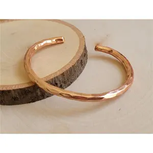 Hammered Solid Pure Copper Cuff - Copper Arthritis Therapy Adjustable Bracelet energy balancing