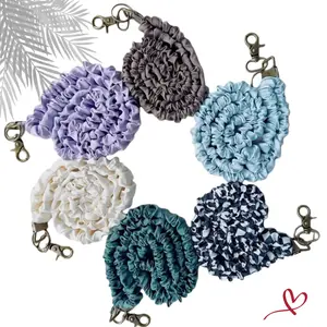 Cute Scrunchie Teacher Lanyard for ID Cards Keys & Badge Holders Long Neck Key Lanyard Strap Fashionable Functional Accessory for Women at Work in Multiple Colors