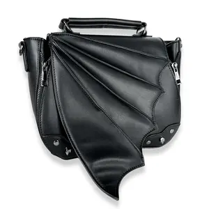 Gothic Bat Wing Convertible Handbag with Crossbody Bag Strap