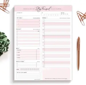 Daily Notepad Planner To Do Schedule - Stay Focused 50  off  Made  (Rose )