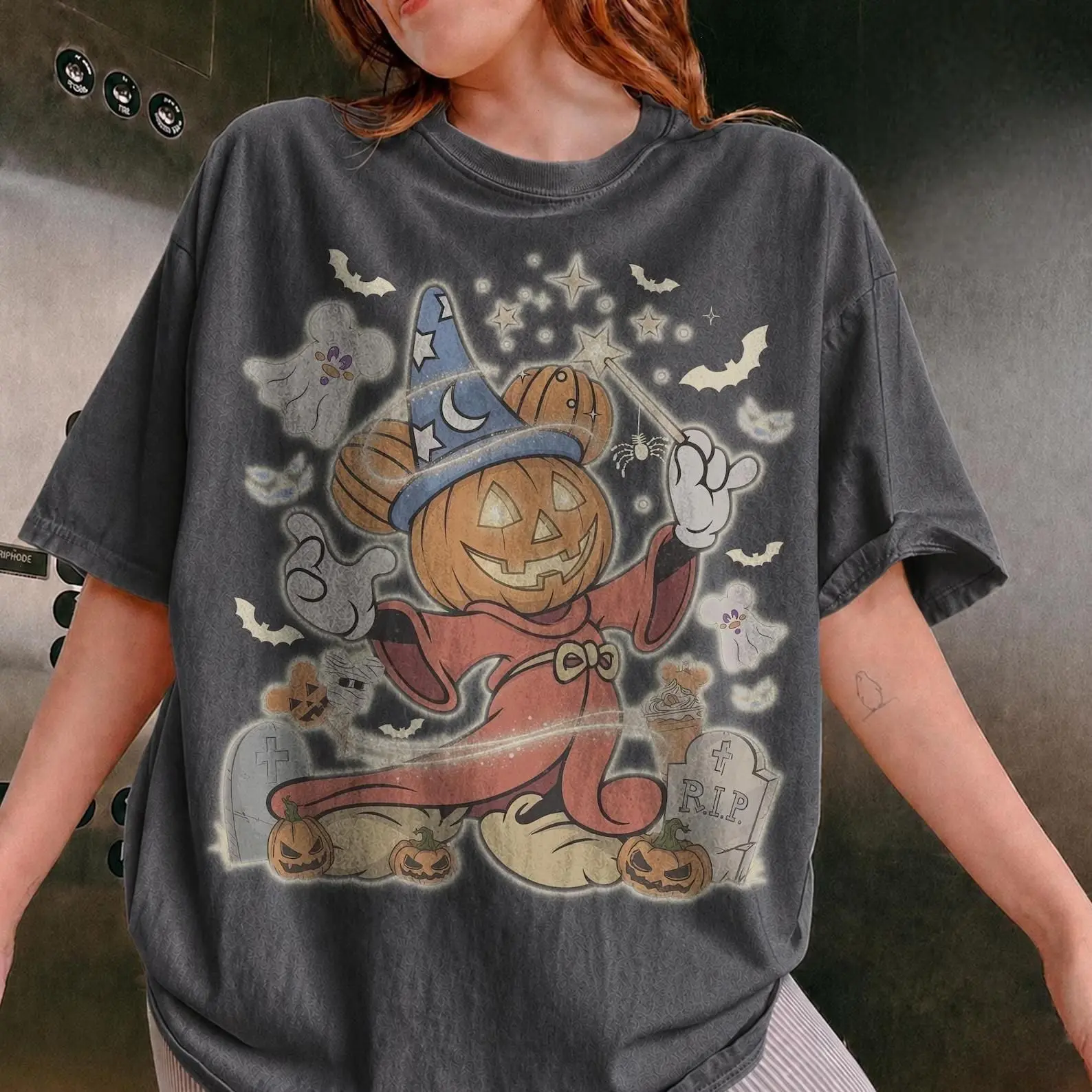 Vintage MK Fantasia Sorcerer Pumpkin WDW Halloween Shirt, MK's Not So Scary Halloween Party, Trick or Treat Main Street Fantasmic