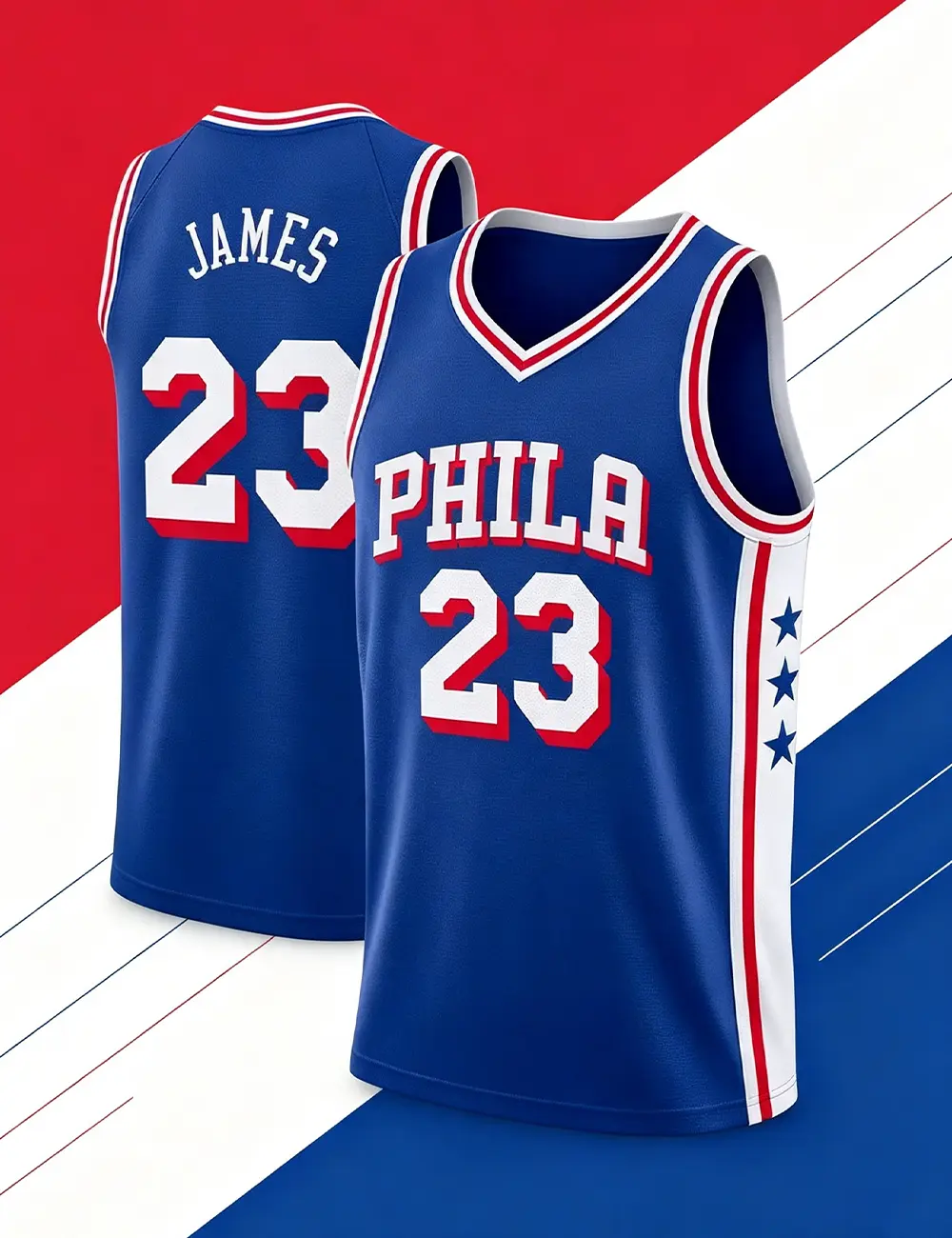 Unisex Basketball #23 James Team Swingman Jersey, PHILA 23 Boys Basketball Sport Tank Top, Sleeveless Lightweight Athletic Jersey for Youth Boys Girls Casual Sports Outfit