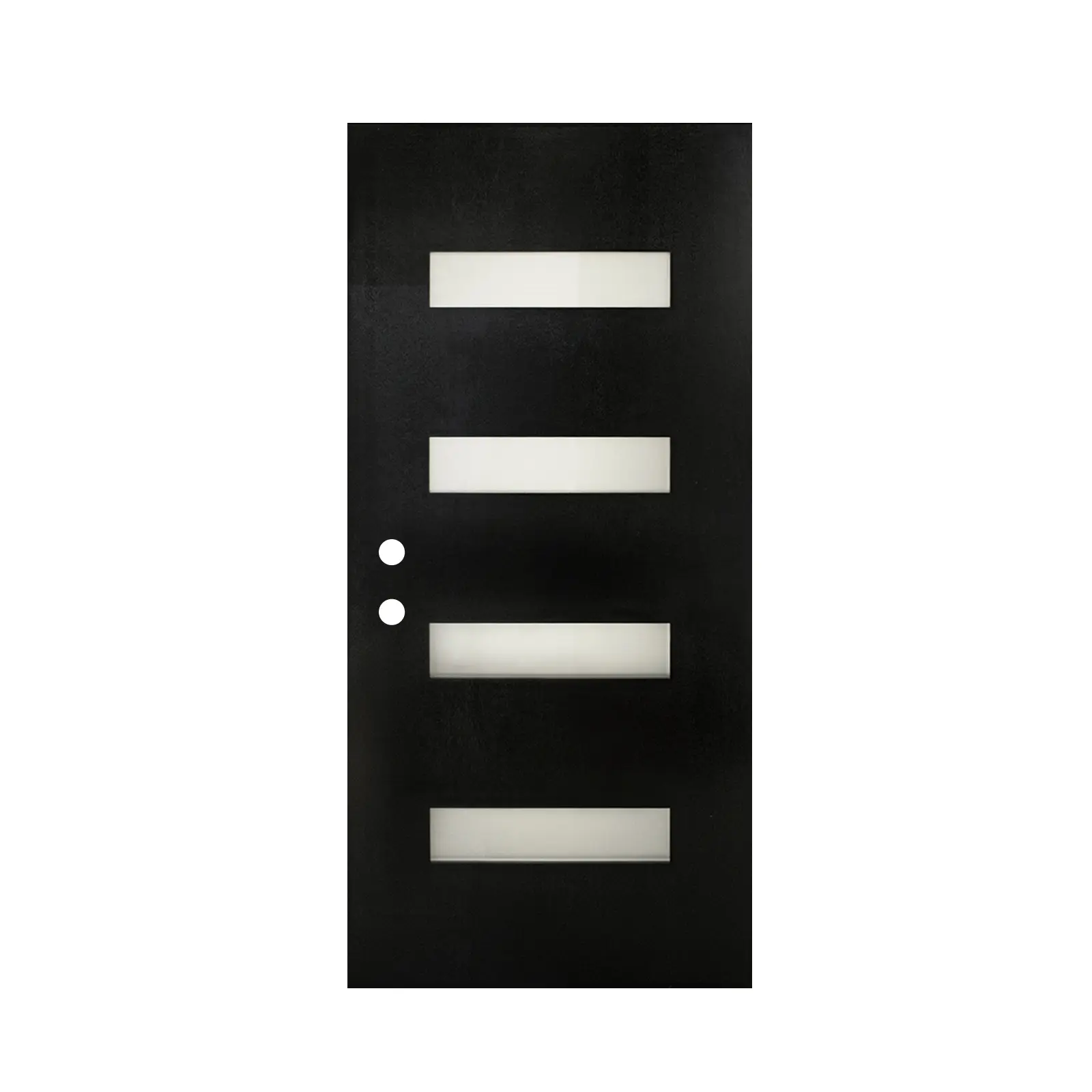 Fiberglass Entry Door Slab with Frosted Glass, 36x80, Right Hand Inswing, Black Finish, Contemporary Style for Front Entrance, Durable LVL Stiles and Foam Core
