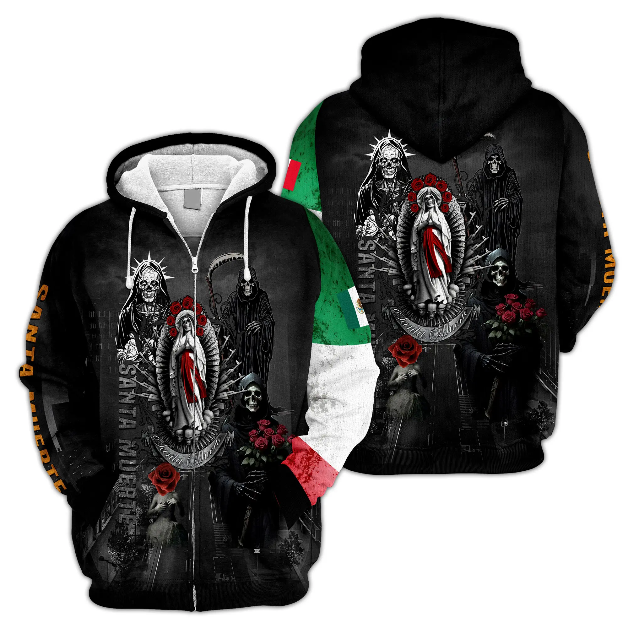 San.ta Mue.rte Shirt , Santa Muerte Mexico off road jersey, Gift Santa Muer.te Jersey for Men and Women, 3D full print Style