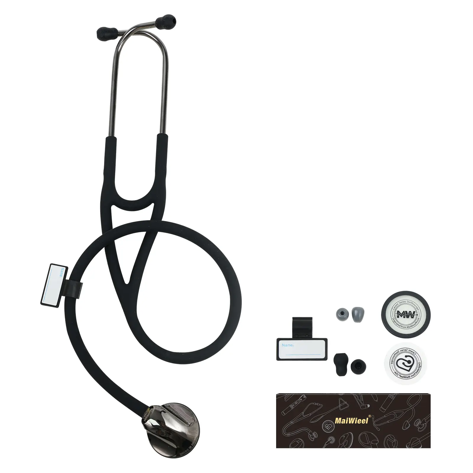 MaiWieel Professional Cardiology Stethoscope Single Head Estetoscopio with Alloy Chestpiece Soft Silicone Tube Comfort Ear Tips Clear Sound Nurse Doctor Must Have Medical Tool Healthcare Stainless Blend A9