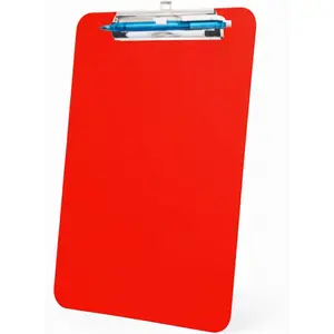 Red  Clipboard with Pen Holder,Plastic Clip Boards 8.5x11 Heavy Duty,A4 Letter Size, Cute Clipboards for Women  Teacher,Classroom Office