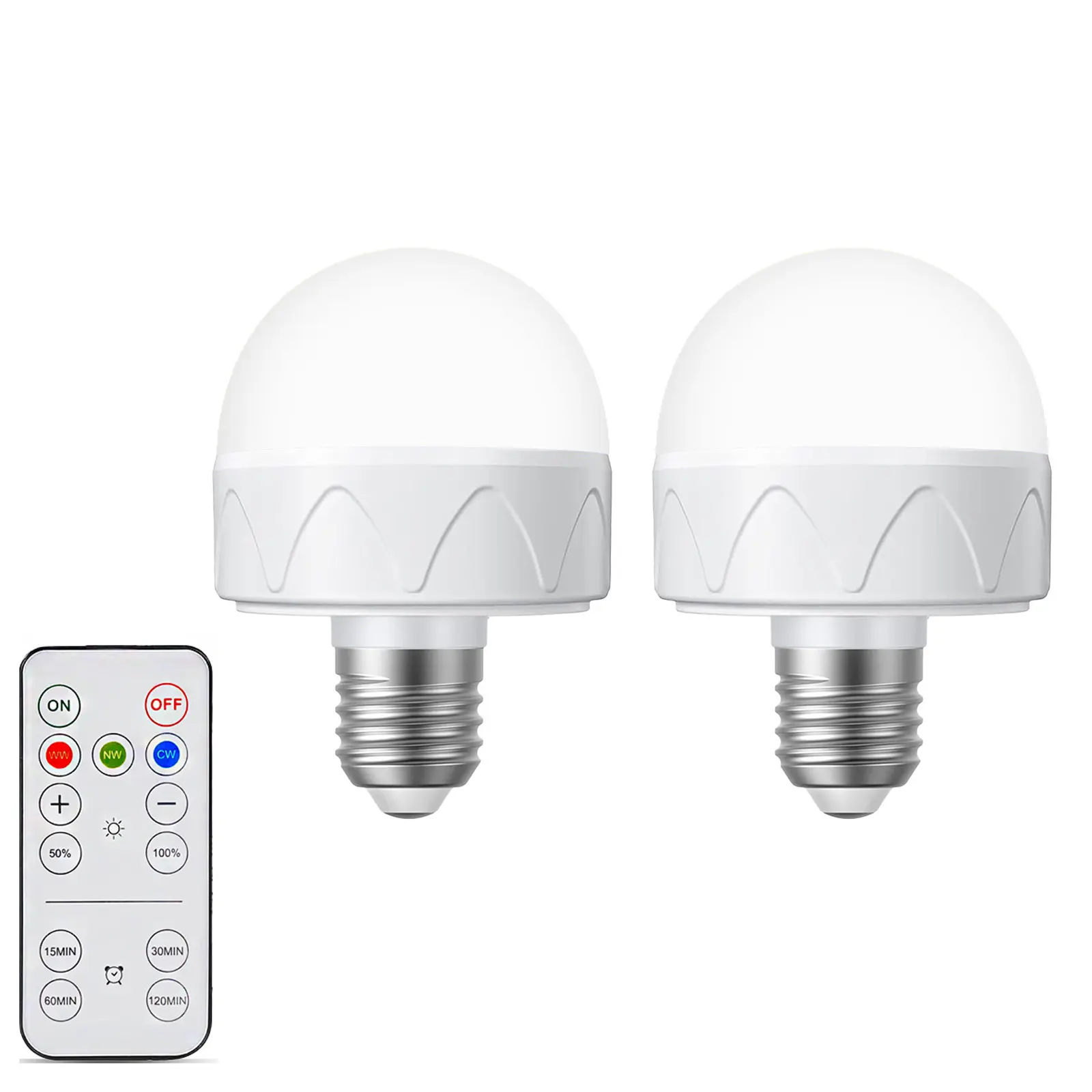 Rechargeable Light Bulbs for Non-Hardwired Fixtures, Battery Backup Bulb with Remote Timer, 3 Color Temp Options, Dimmable, Magnetic Base, Led Rechargeable, Dimmable Led Lights