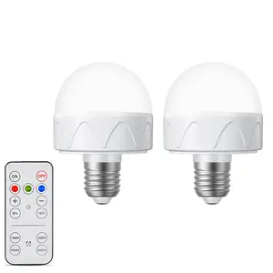 Rechargeable Light Bulbs for Non-Hardwired Fixtures, Battery Backup Bulb with Remote Timer, 3 Color Temp Options, Dimmable, Magnetic Base, Led Rechargeable