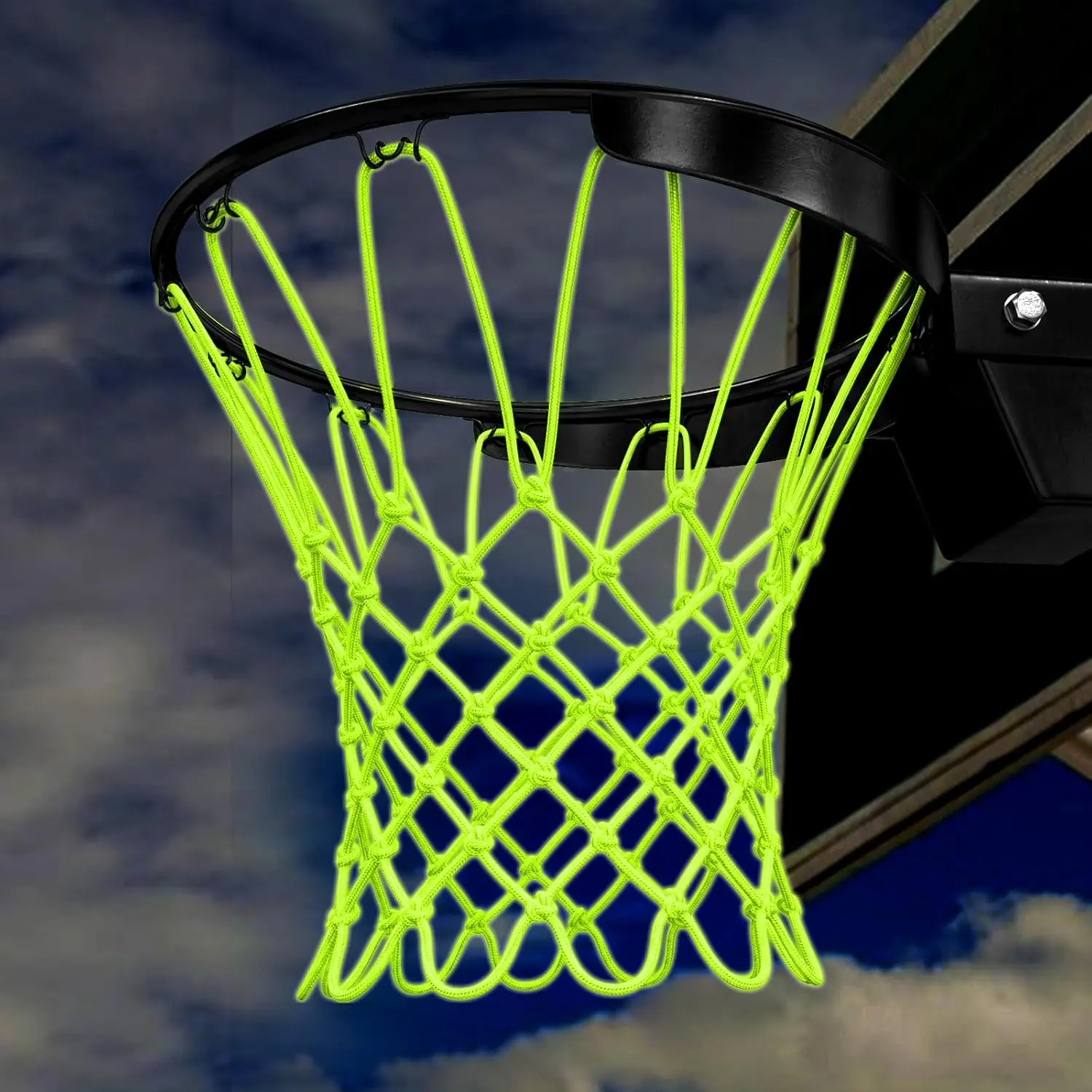 Nightlight Basketball Net Replacement, Basketball Hoop Net, Nylon Basketballs  Heavy Duty Outdoor, Fits Outdoor Indoor Standard ,  Weather Anti Whip Anti-Entanglement(12 Loops)