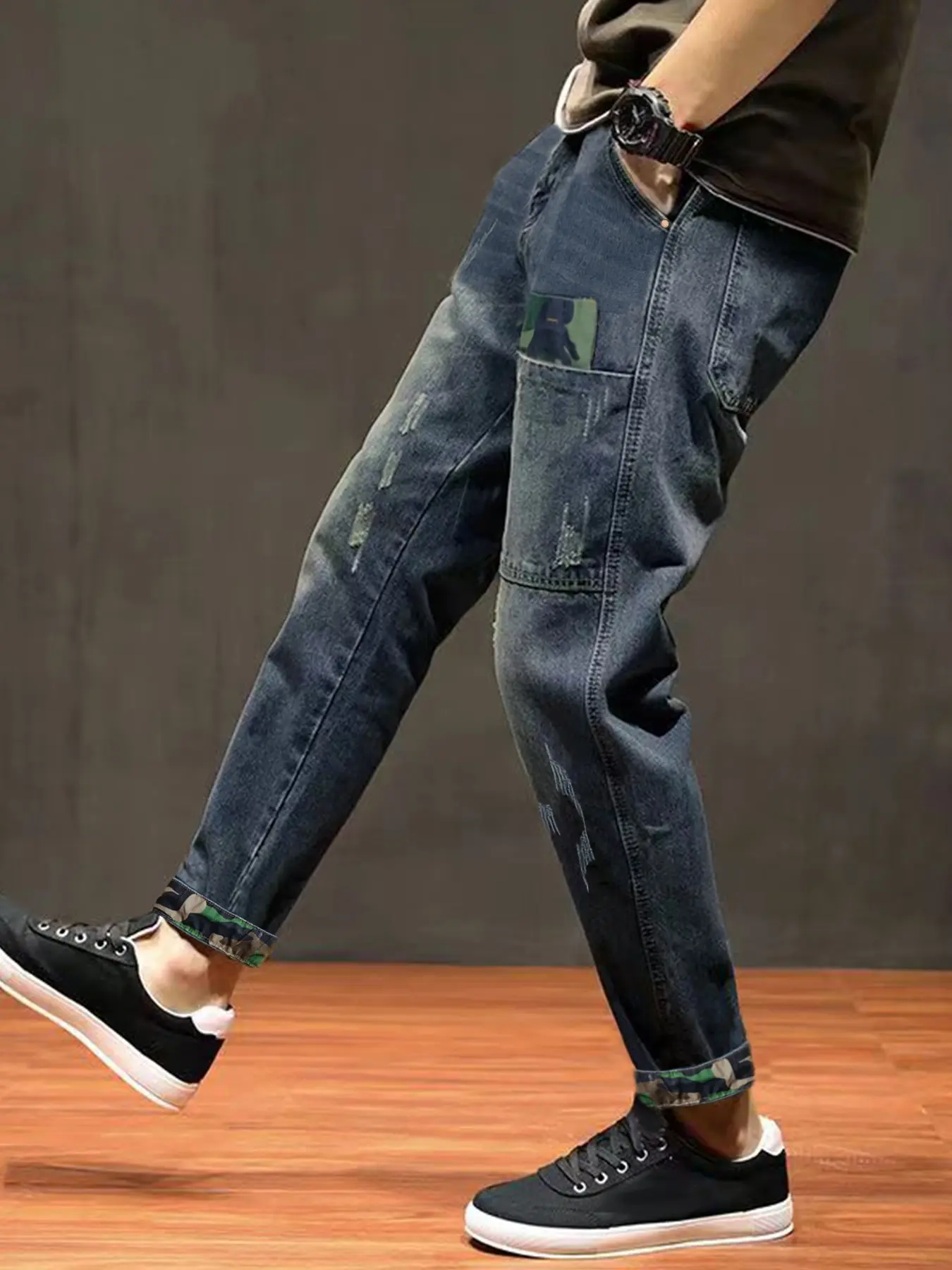 Men's Tight-Fitting Stretch Jeans Pants, All Season Jeans, Plain Ultra-Elastic Denim Fabric Jeans, Comfortable Casual Wear, Fashion Durable Classic Streetwear Design, Trouser, Pocket, Stretchy Denim Jeans