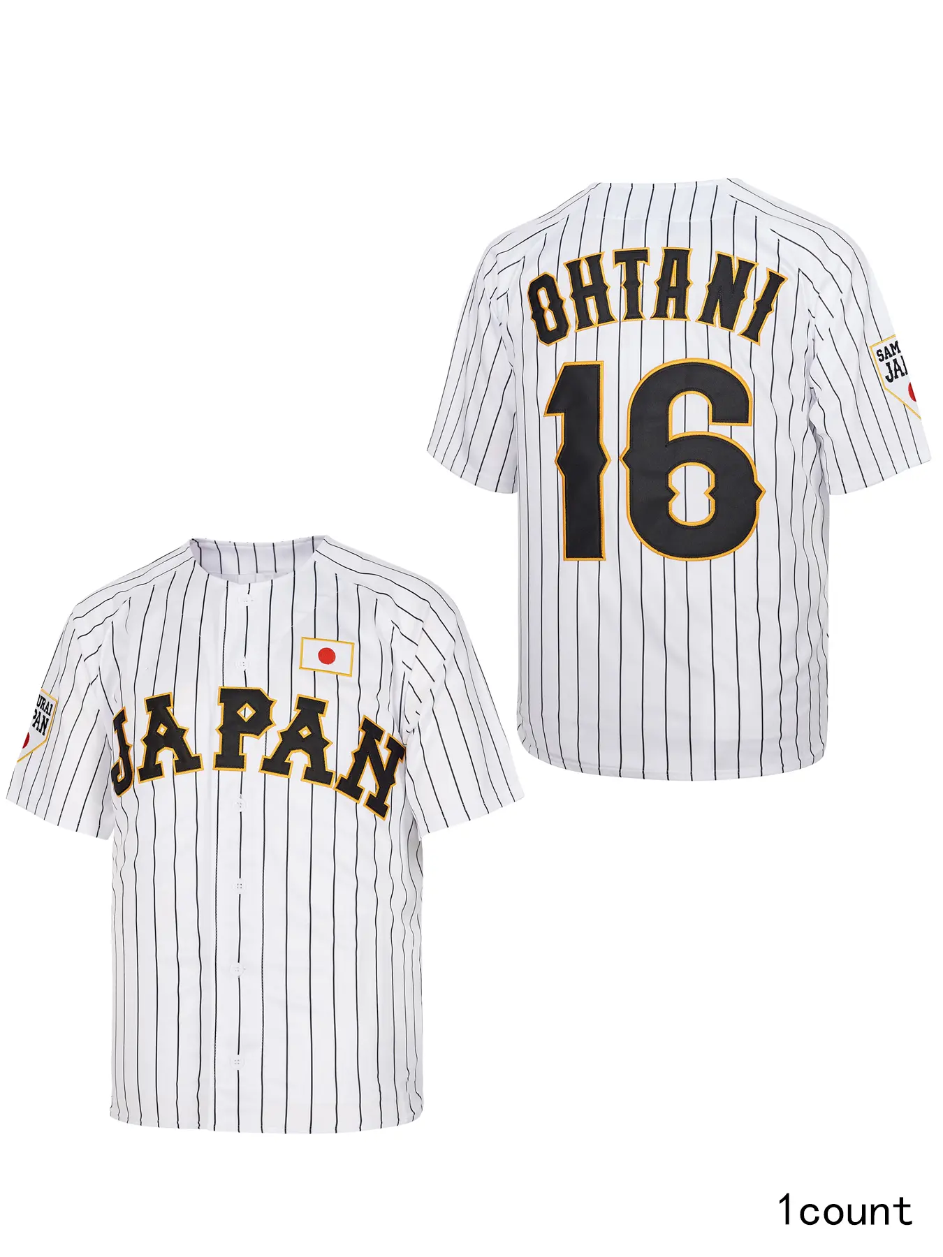 Embroidered Sportswear Baseball Jersey for Men, Ohtani #16 Japan Hip Hop Fan Shirt, V-Neck Short Sleeve Sporty Sports Top, Embroidery Sportswear, Athletic Tops, Apparel Jersey, Embroidered Sportswear Top