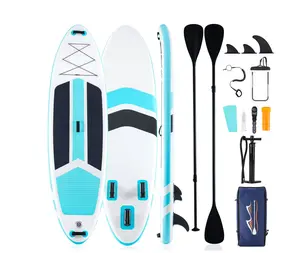 10.5'×33'' Inflatable Stand Up Paddle Board Non-Slip Deck, Durable Advanced Material and Complete SUP Accessories for All Skill Levels, ﻿Bule and Gray