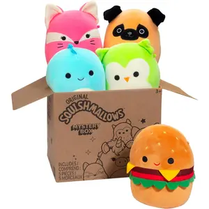 Squishmallows Original Mystery Box 5-Inch Plush 5 Pk- Collectible Soft & Squishy Mini Stuffed Animal Toy-Great Gift for Kids, Girls & Boys
