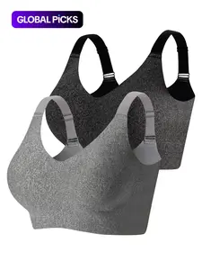 Plus-Size Women’s Wireless Bra, Seamless Bra, Wireless Bandeau Bra, Bralette with Removable Pads, Soft and Comfy Bra for All Seasons