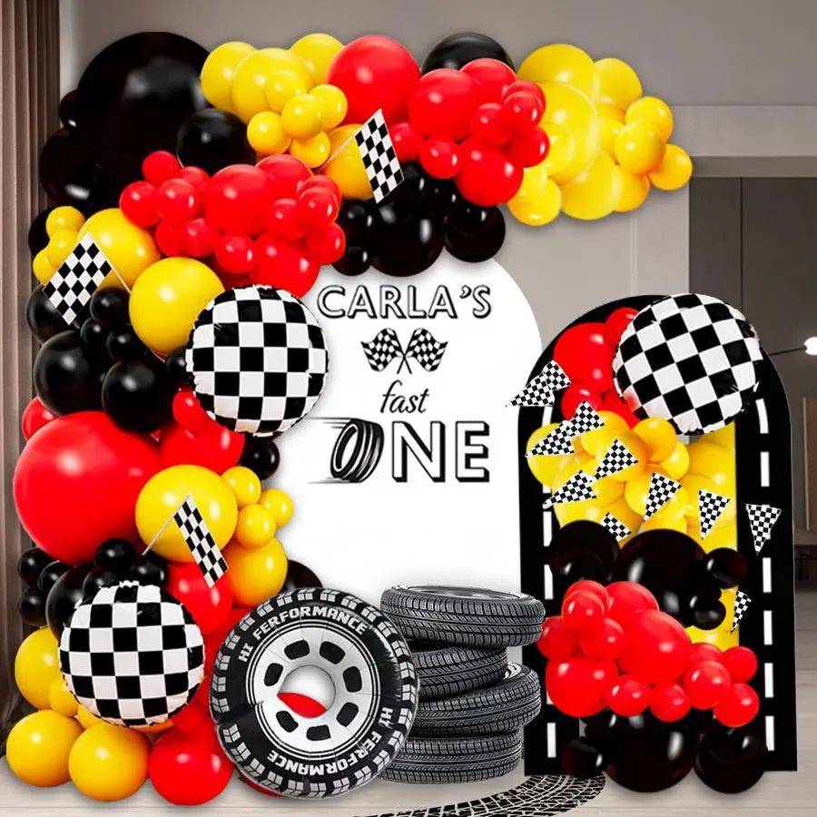 Race Car Theme Balloon Arch Kit, Mixed Color Balloon Garland Set, Balloon Arch Kit for Birthday Party Graduation Party Decoration, Party Balloons Decorations