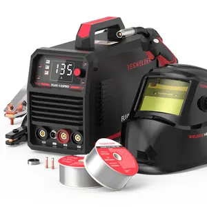 YESWELDER FLUX-135PRO 110V 135Amp Flux Core MIG Welder with LYG-L600A Welding Helmet | Gasless MIG/Lift TIG/Stick 3-in-1 Digital Display Welding Machine