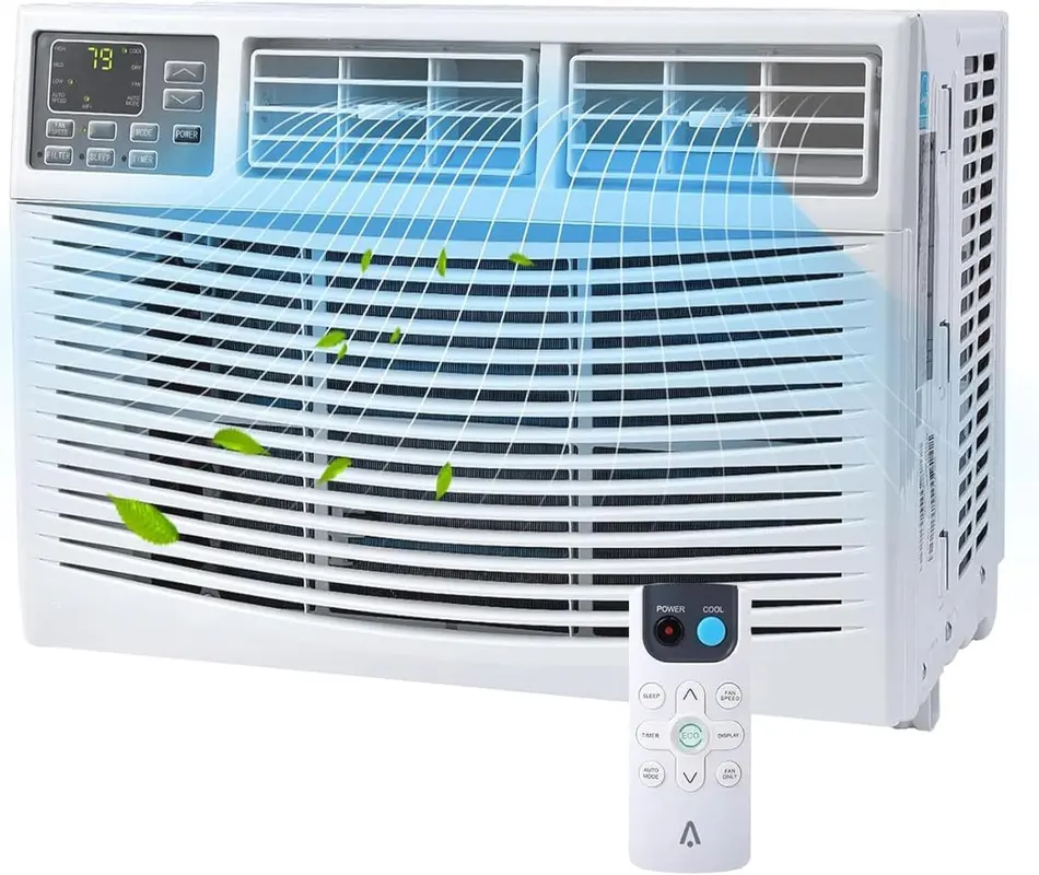 Amana 12000 BTU 115V Wi-Fi Enabled Window AC Unit - Remote Control, Inverter Energy-Saving Air Conditioner, Cools Up to 550 Sq Ft, White Large Household Appliance