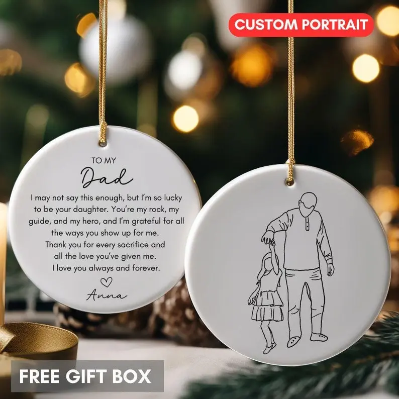 Personalized Dad gift from Daughter, To my Dad Christmas ornament, Dad ornament Custom, Dad birthday gift, Fathers day gift, Wedding gift