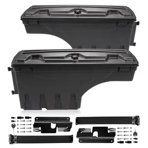 CROSSDESIGN Fit For 07-18 Chevy Silverado GMC Sierra Truck Bed Storage Box Toolbox Car RH+LH