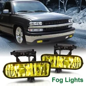 Yellow Bumper Fog Lights Driving Lamps Fits 99-02 GMC Sierra 00-06 Yukon G-PLUS