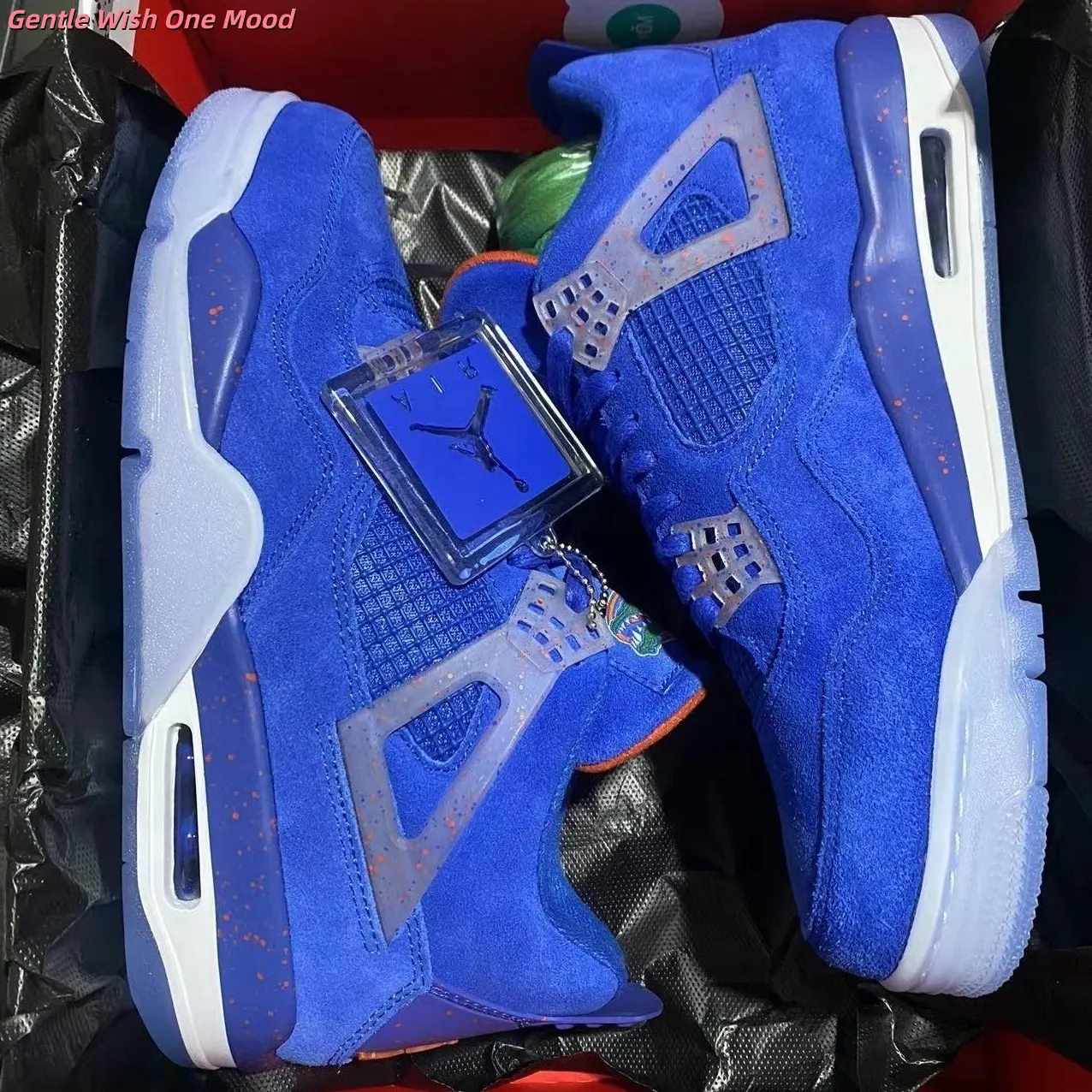 Brand New Original Box Unisex Full Royal Blue Suede Mid Top Retro Basketball Sneakers Non Slip Street Fashion Casual Athletic Shoes