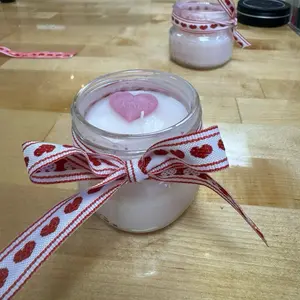 Mason Jar - Soy & Coconut Wax Candle with Heart Design, Ideal for Teacher Gifts and Decor - Ornaments