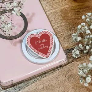 Fk Off I’m Reading MagSafe Phone Grip – Funny Heart Magnetic Phone Holder, Sassy Book Lover Accessory, Gift for Readers & Friends mount sticky pop socket