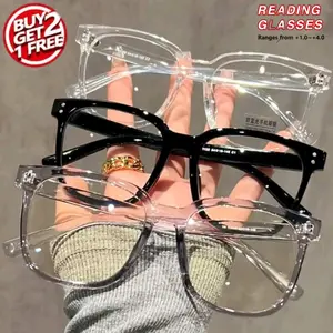 Elegant Large Frame Reading Glasses, Anti- Light Glasses for Women & Men, Fashion Eyeglasses for Work, Daily Clothing Decor, Perfect for Student Daily Use