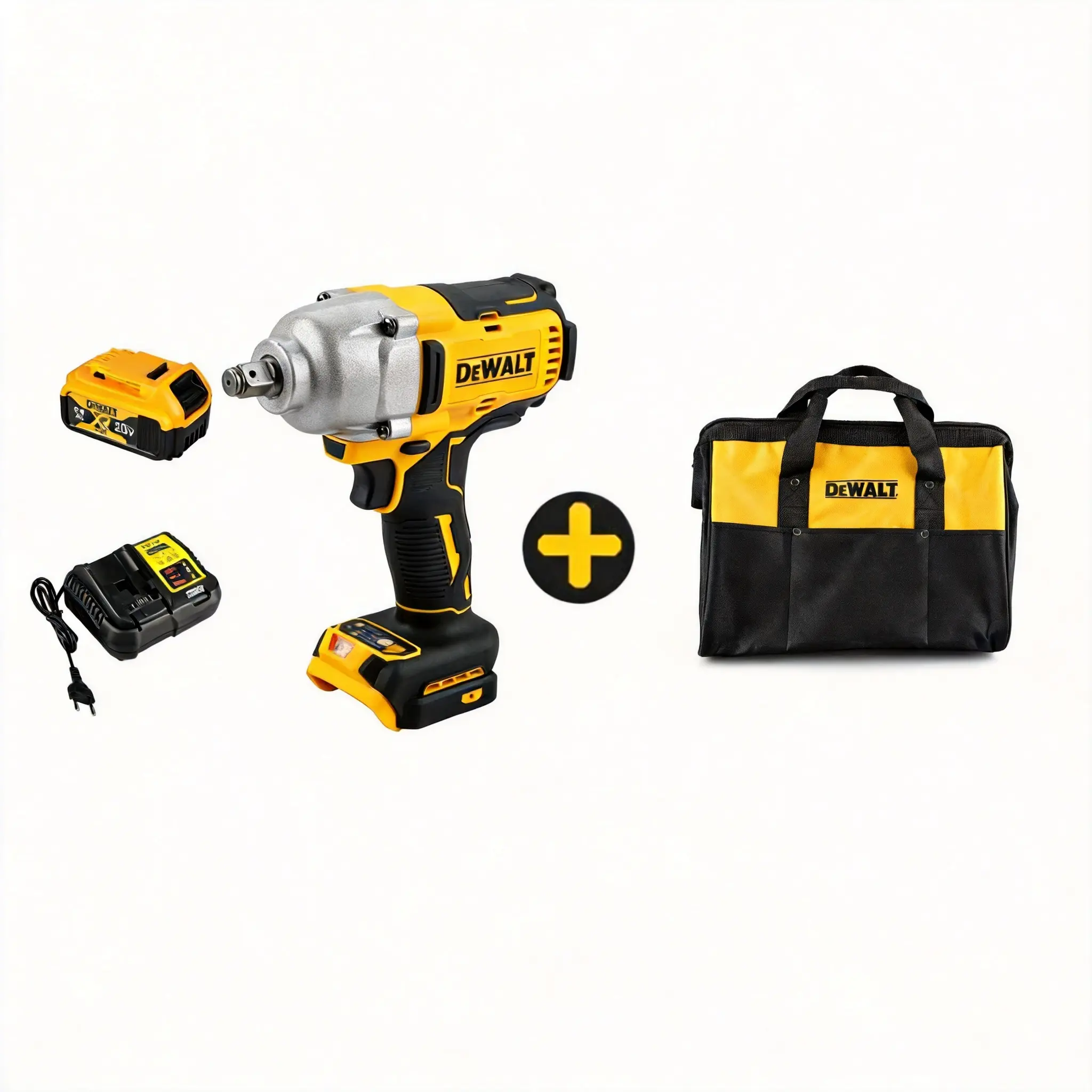 DEWALT DCF900 Cordless Brushless Motor Impact Wrench - 1/2 inch Hog Ring Anvil, 20V with Battery, High Torque Hand Tool for Heavy-Duty Tasks