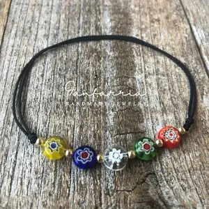Millefiori Flower Colorful Anklet