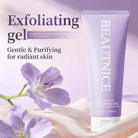[Hot] BEAUTNICE Facial Exfoliating Gel 60ml with Lactic Glycolic & Salicylic Acid for Hydrating Skin Repair Purifying Moisturizer Cleansing Face Exfoliator