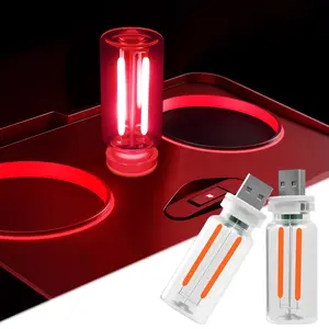 USB LED Ambient Nightlight - Vintage Glass Body, Retro Look, Plug-and-Play USB, Low-Power Energy-Saving, Car Compatible, Simple Setup Mini Lamp for Hallway, Bedroom,summervibes