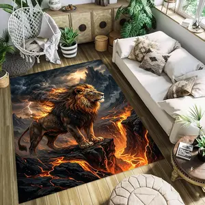 Fiery Lion Stylish and creative printed rugs, Animal Printed Rug, hallway/balcony rugs, bathroom/entrance doormats, home décor, living room/bedside rugs, Halloween/Christmas/birthday gifts.