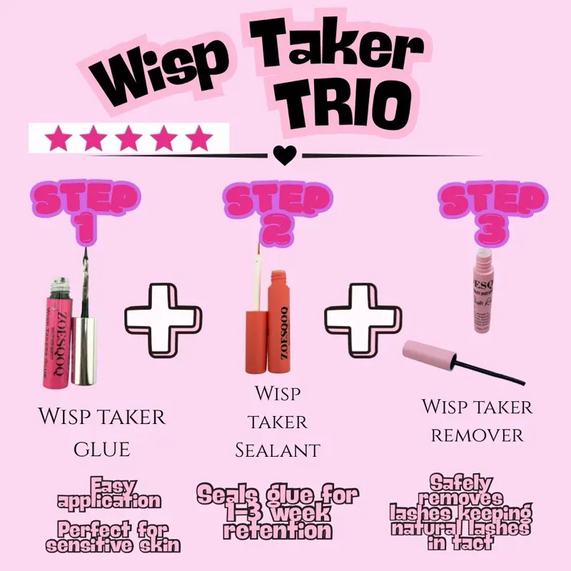 (TRIO ) for Lashes 3ML Adhesive + 3ML Sealant + Remover