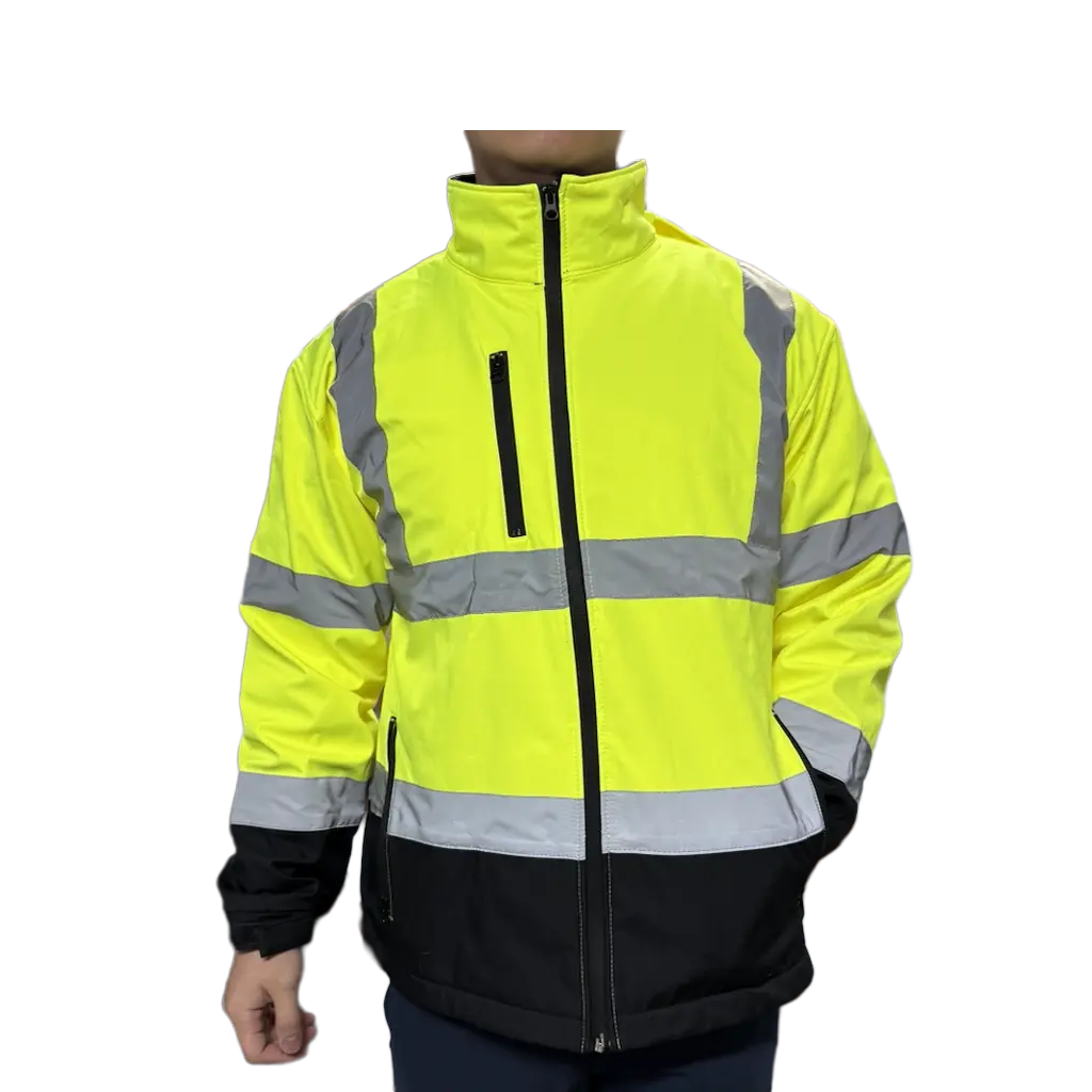 Waterproof Windproof Work Safety Softshell Jacket with High Reflective Safety Features Workwear Menswear